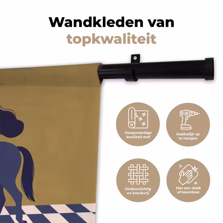 Wandkleed - Vrouw - Paard - Rijden - Modern - Abstract — 3