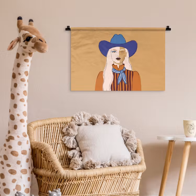 Wandkleed - Vrouw - Portret - Abstract - Kleurrijk - Modern — 5
