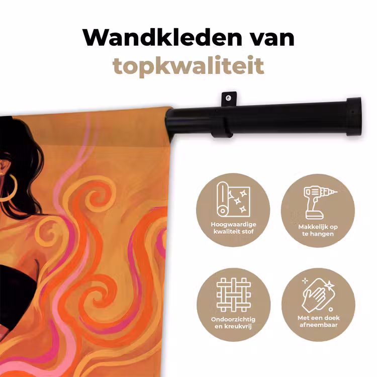 Wandkleed - Vrouw - Portret - Abstract - Modern - Kleurrijk — 3