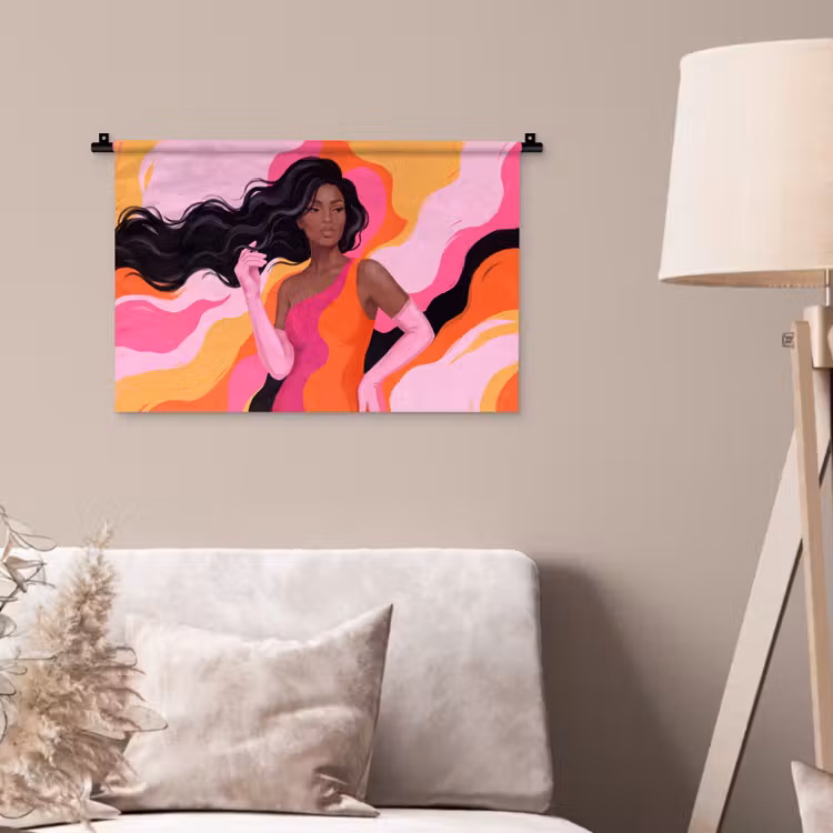 Wandkleed - Vrouw - Portret - Kleurrijk - Modern - Kunst — 2