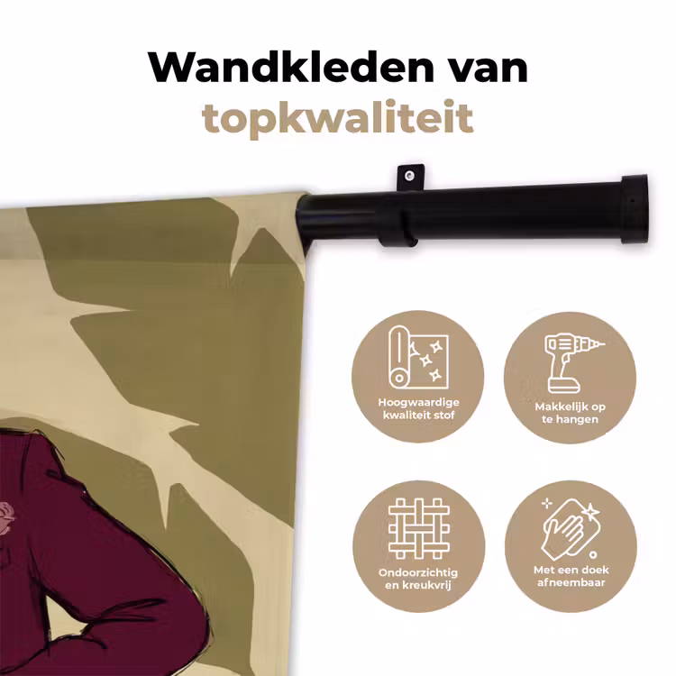 Wandkleed - Vrouw - Wijn - Portret - Mode - Modern — 3