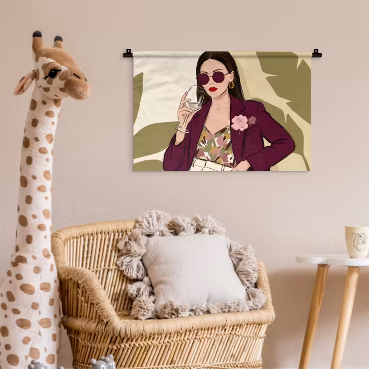 Wandkleed - Vrouw - Wijn - Portret - Mode - Modern — 5