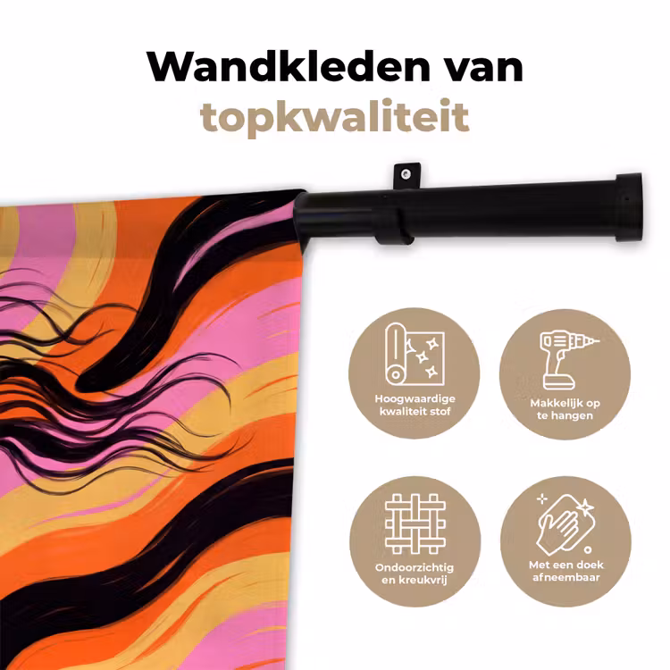Wandkleed - Vrouw - Zonnebril - Abstract - Kleurrijk — 3