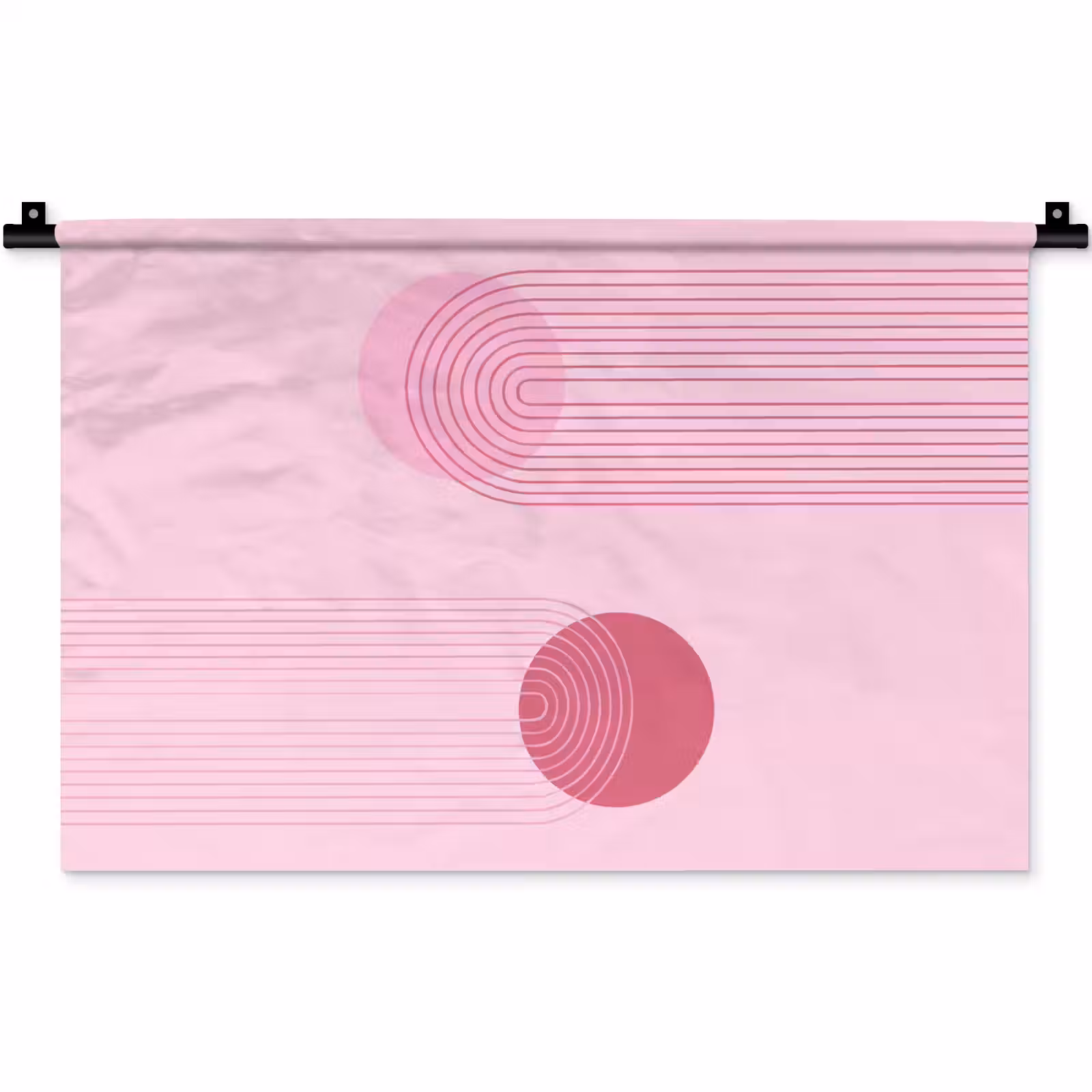 Wandkleed - Vormen - Lijnen - Minimalistisch - Roze — 1