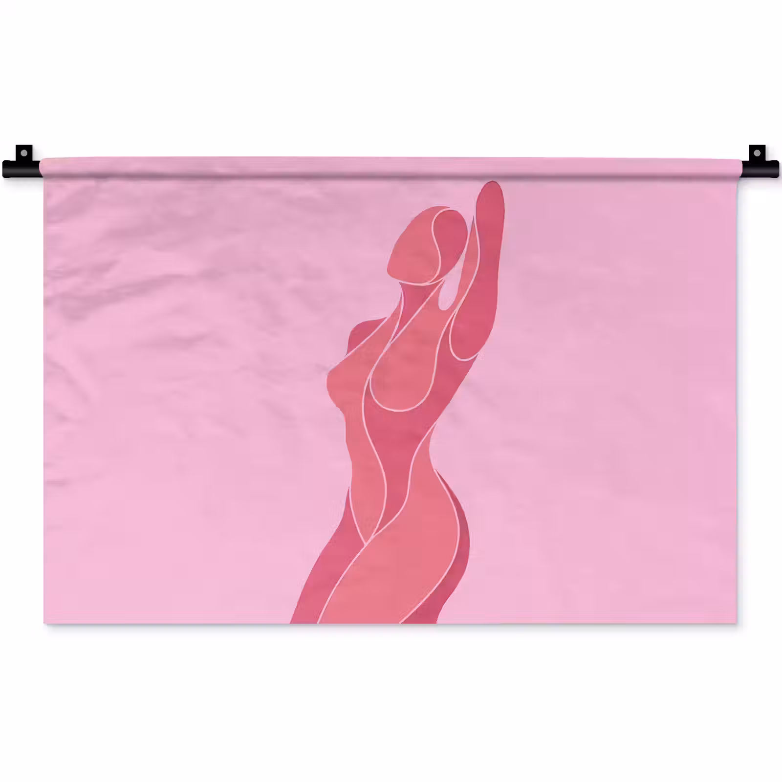 Wandkleed - Vrouw - Lichaam - Abstract - Roze — 1