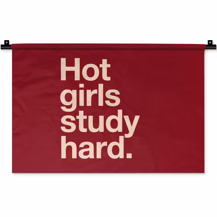Wandkleed - Tekst - Studie - Motivatie - Modern - Rood — 1
