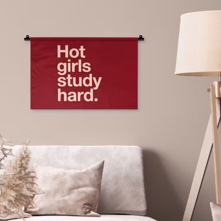 Wandkleed - Tekst - Studie - Motivatie - Modern - Rood — 2