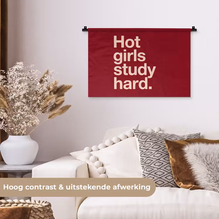 Wandkleed - Tekst - Studie - Motivatie - Modern - Rood — 4