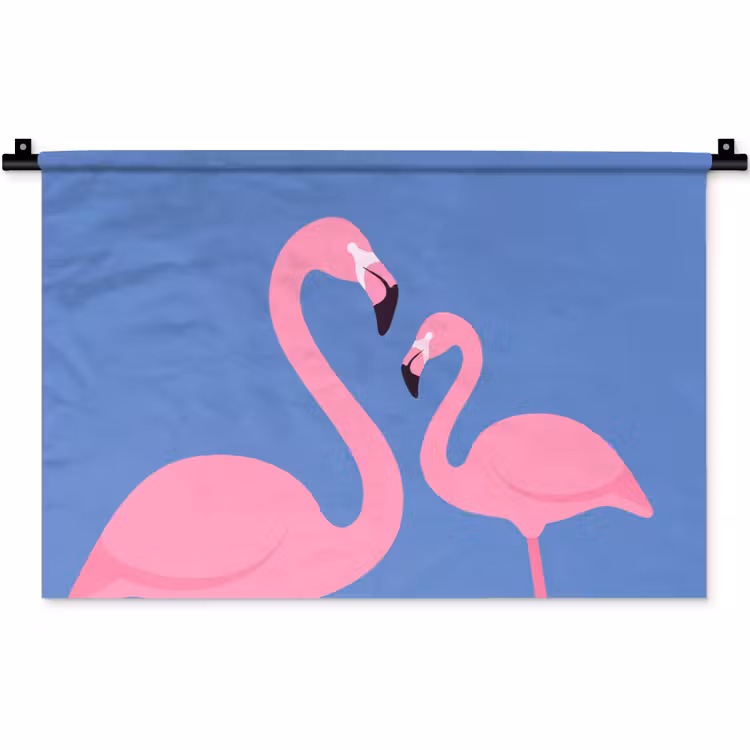 Wandkleed - Vogel - Paar - Dieren - Modern - Roze — 1