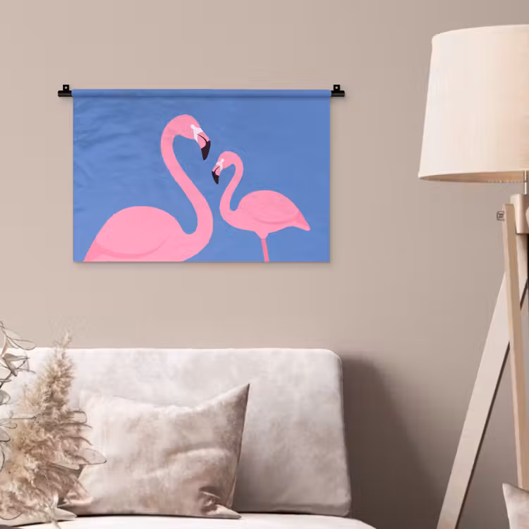 Wandkleed - Vogel - Paar - Dieren - Modern - Roze — 2