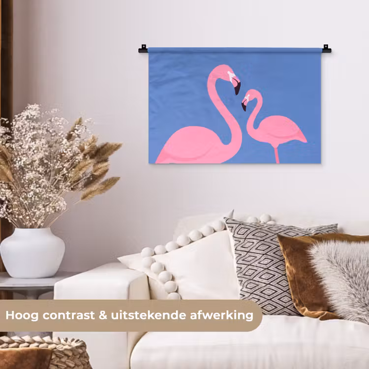 Wandkleed - Vogel - Paar - Dieren - Modern - Roze — 4