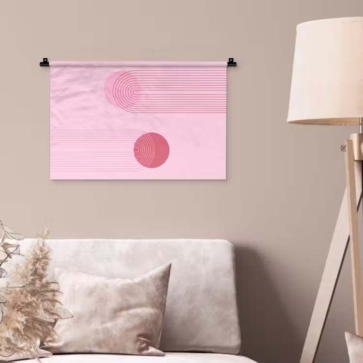 Wandkleed - Vormen - Lijnen - Minimalistisch - Roze — 2
