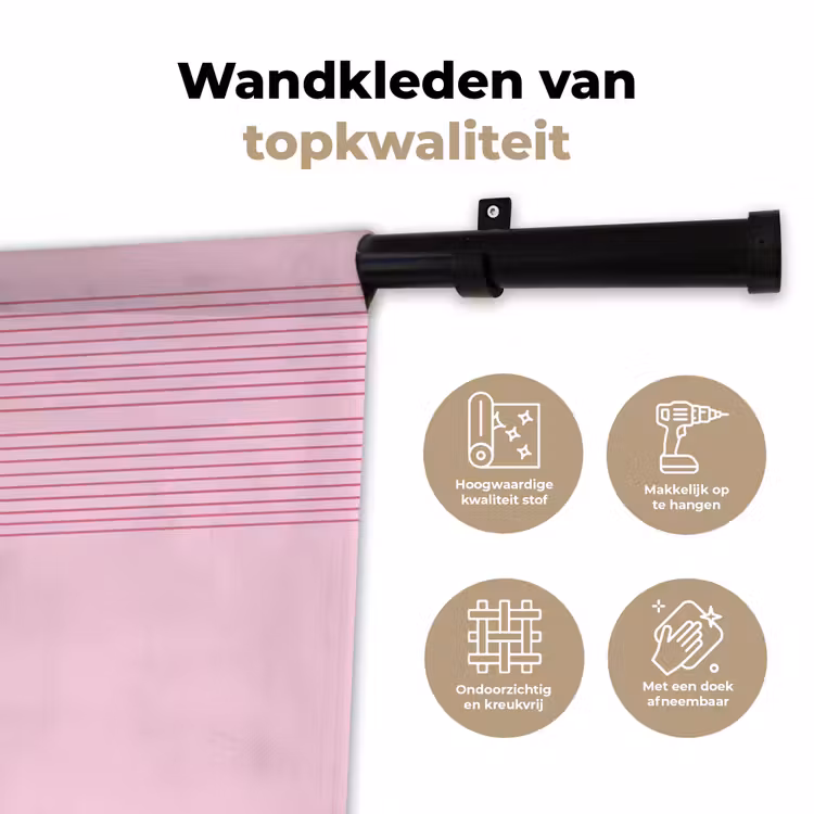 Wandkleed - Vormen - Lijnen - Minimalistisch - Roze — 3