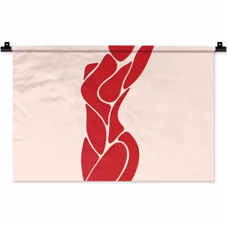 Wandkleed - Vrouw - Figuur - Abstract - Modern - Rood — 1