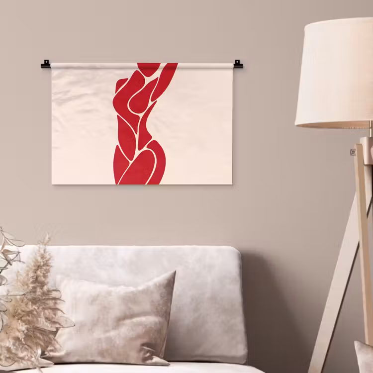 Wandkleed - Vrouw - Figuur - Abstract - Modern - Rood — 2