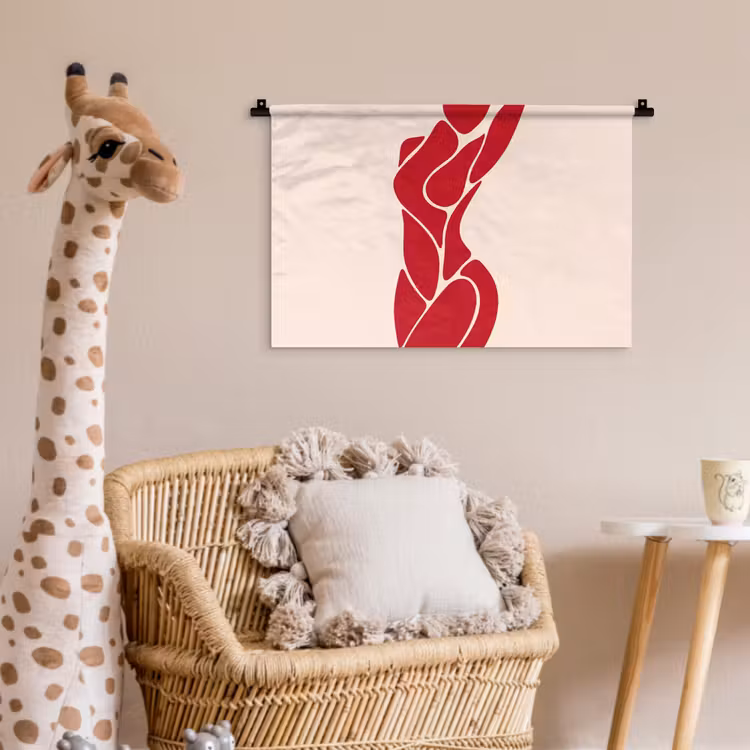 Wandkleed - Vrouw - Figuur - Abstract - Modern - Rood — 5