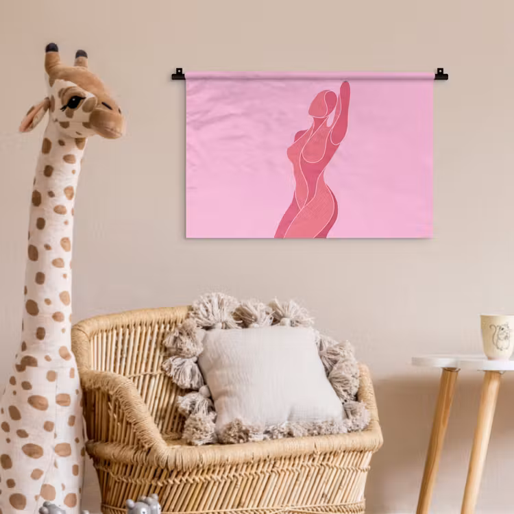 Wandkleed - Vrouw - Lichaam - Abstract - Roze — 5