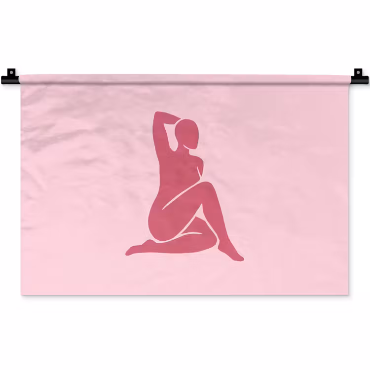 Wandkleed - Vrouw - Silhouet - Abstract - Modern - Roze — 1