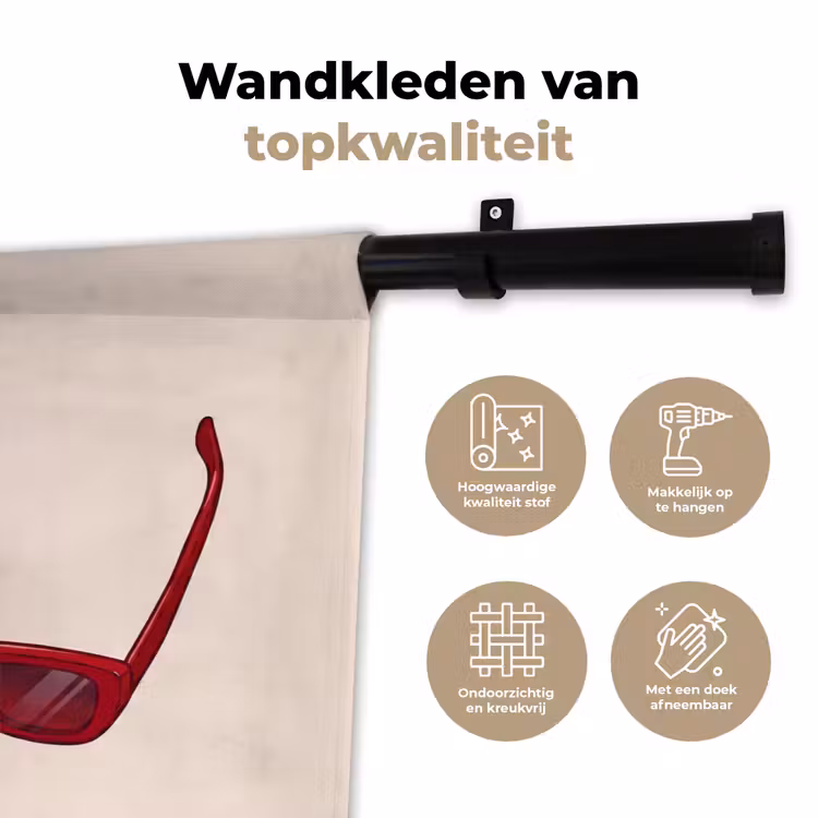 Wandkleed - Vrouw - Zonnebril - Mode - Rood - Illustratie — 3
