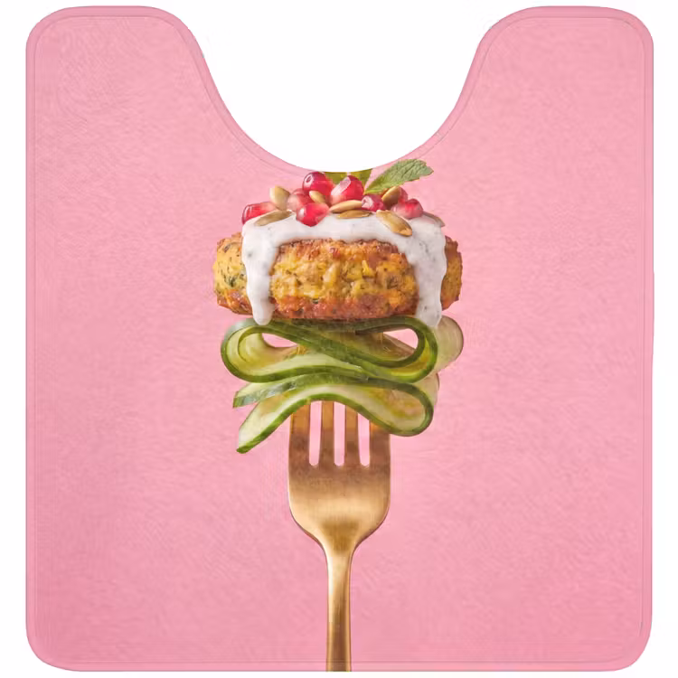 WC Mat - Eten - Vork - Roze — 1