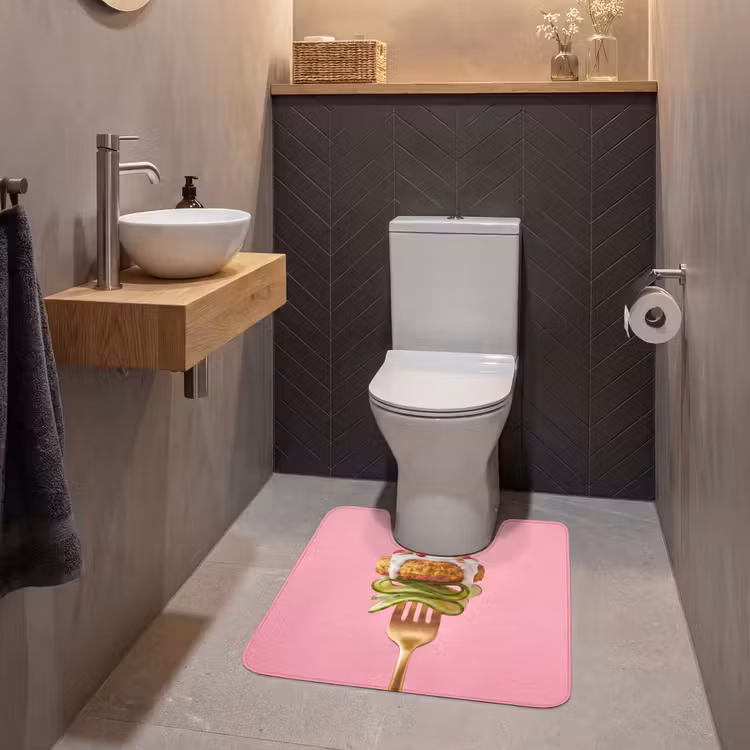 WC Mat - Eten - Vork - Roze — 2