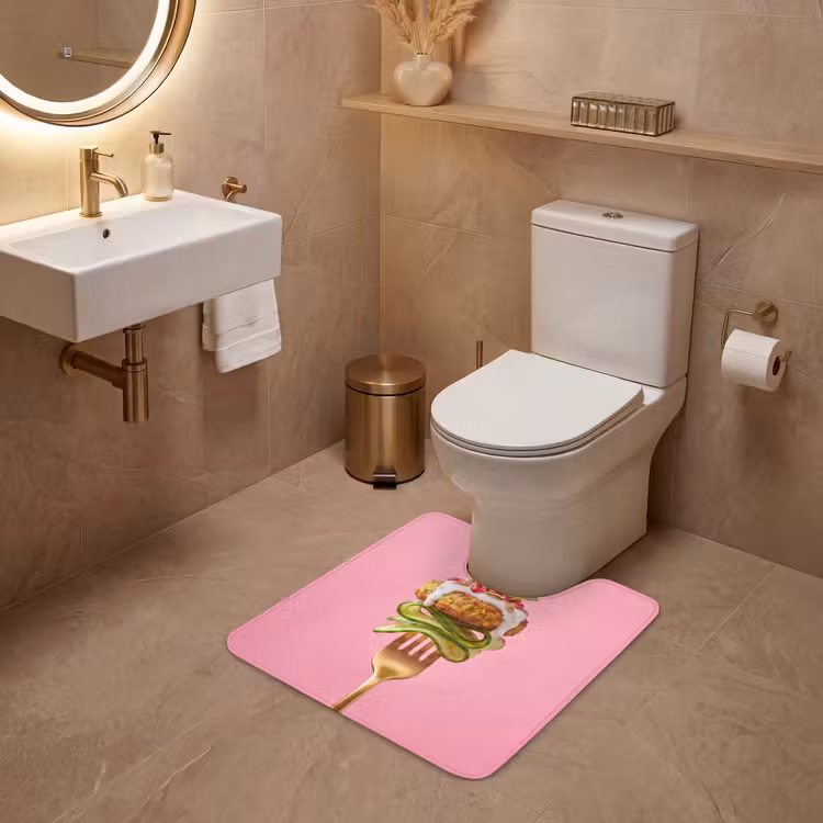 WC Mat - Eten - Vork - Roze — 3