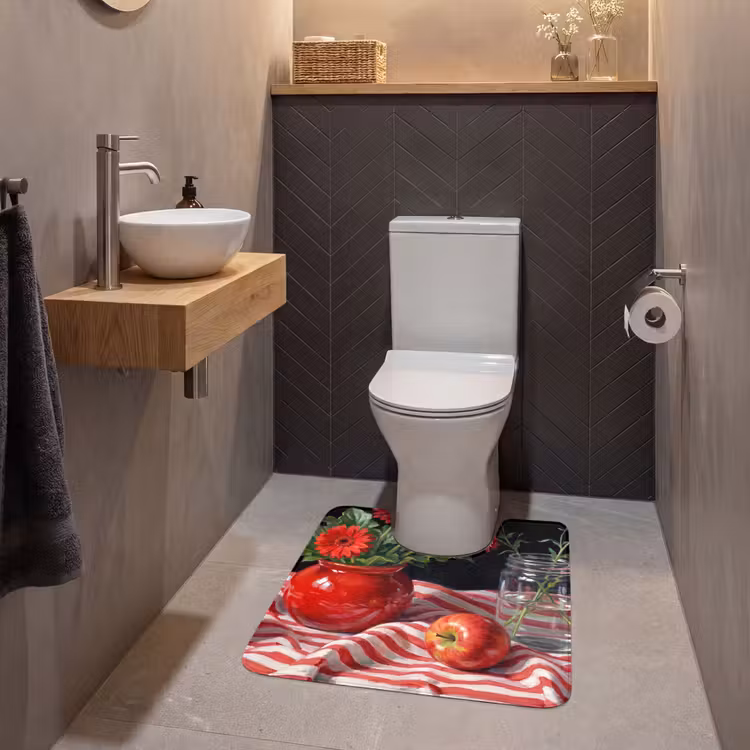 WC Mat - Rode bloemen - Vaas — 2
