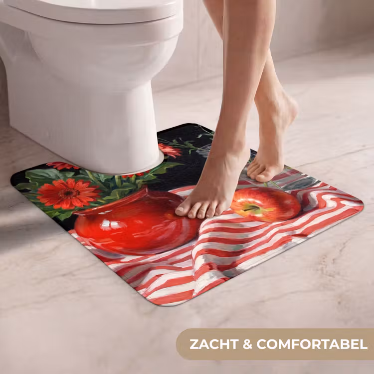 WC Mat - Rode bloemen - Vaas — 5