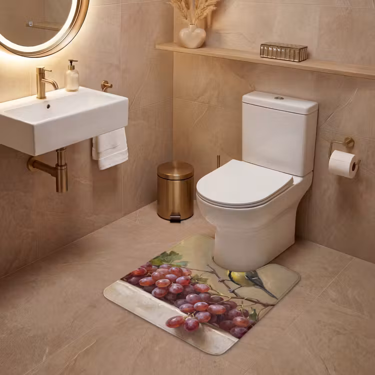 WC Mat - Vogel - Druiven - Stilleven — 3