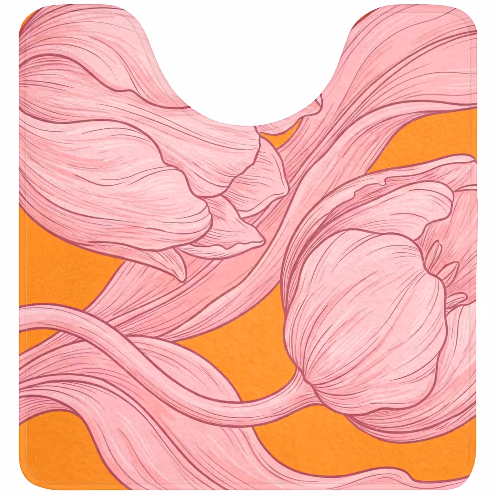 WC Mat - Roze bloemen - Modern — 1