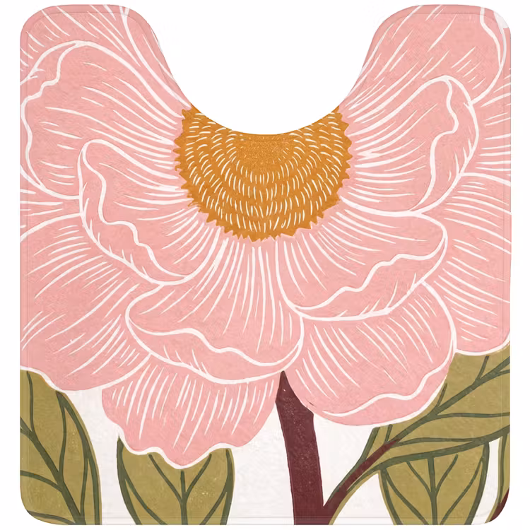 WC Mat - Bloemen - Roze - Illustratie — 1