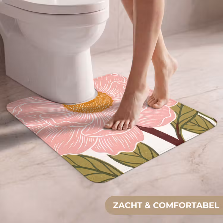 WC Mat - Bloemen - Roze - Illustratie — 5