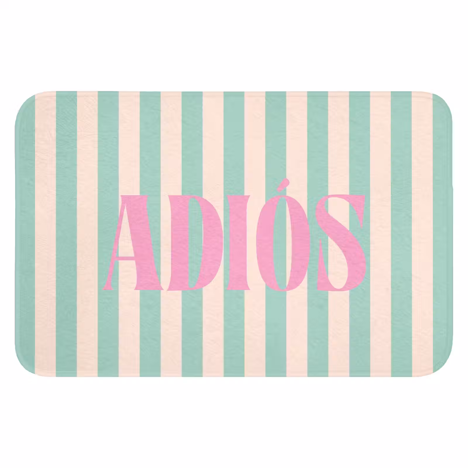WC Mat - Groen - Strepen - Roze - Adiós — 1