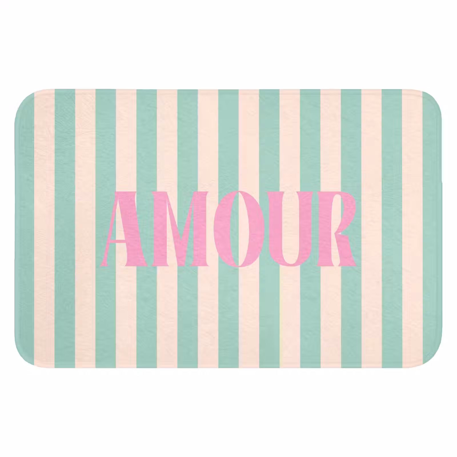 WC Mat - Roze - Groen - Strepen - Amour — 1