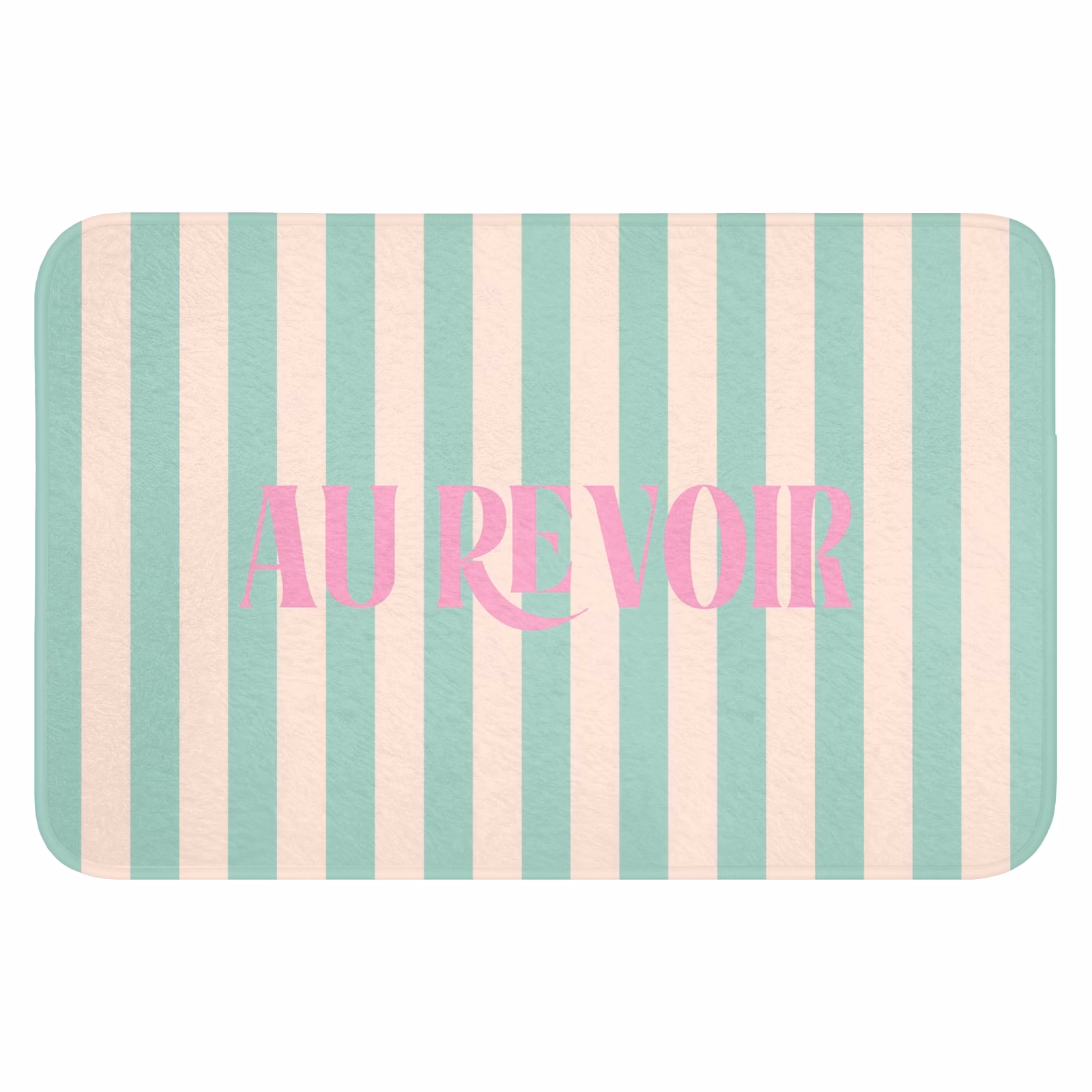 WC Mat - Roze - Groen - Strepen - Au revoir — 1
