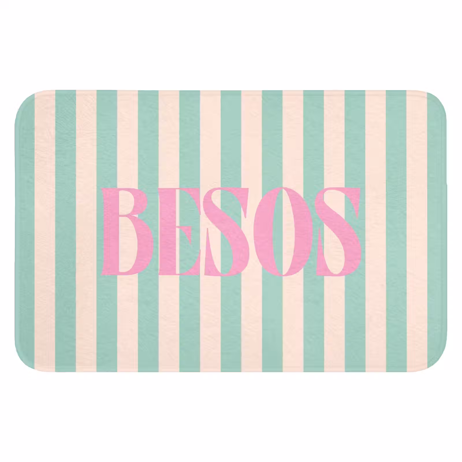 WC Mat - Roze - Groen - Strepen - Besos — 1