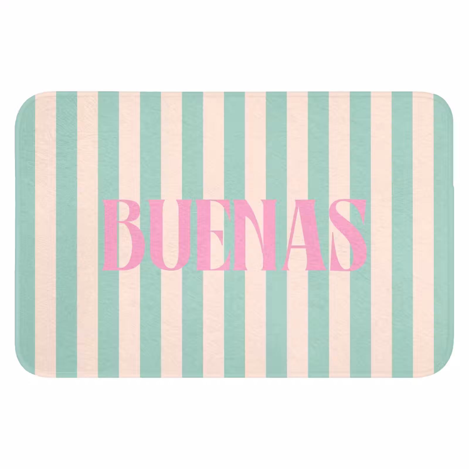 WC Mat - Roze - Groen - Strepen - Buenas — 1