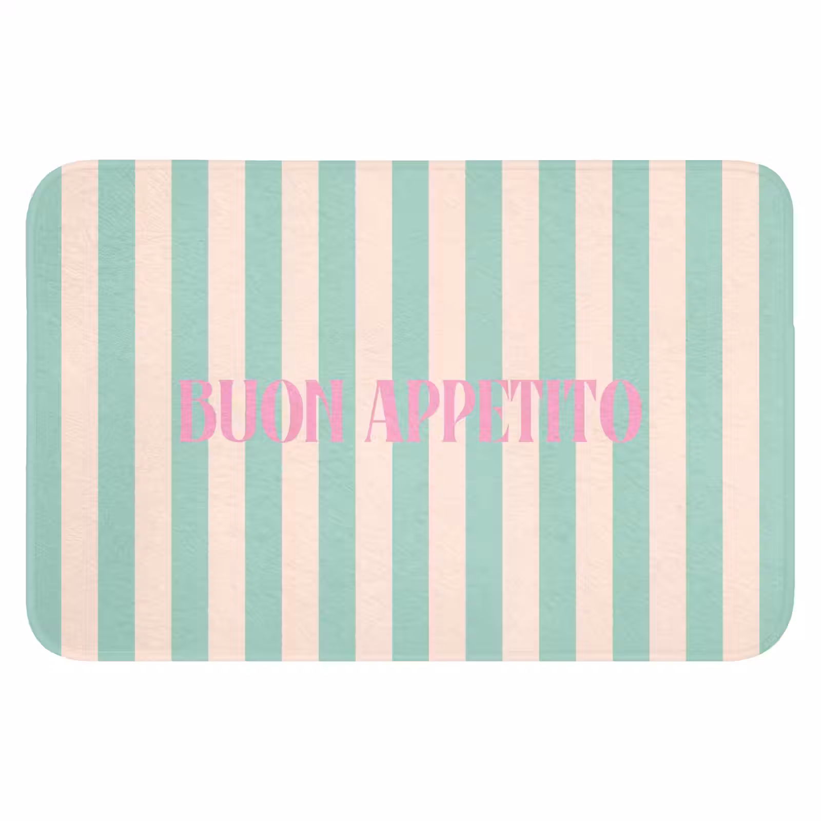 WC Mat - Roze - Groen - Strepen - Buon appetito — 1