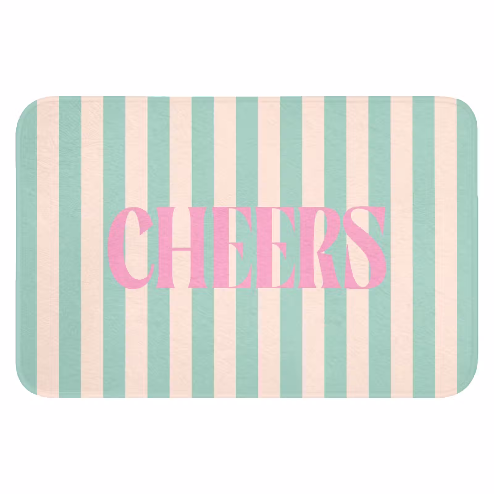 WC Mat - Roze - Groen - Strepen - Cheers — 1