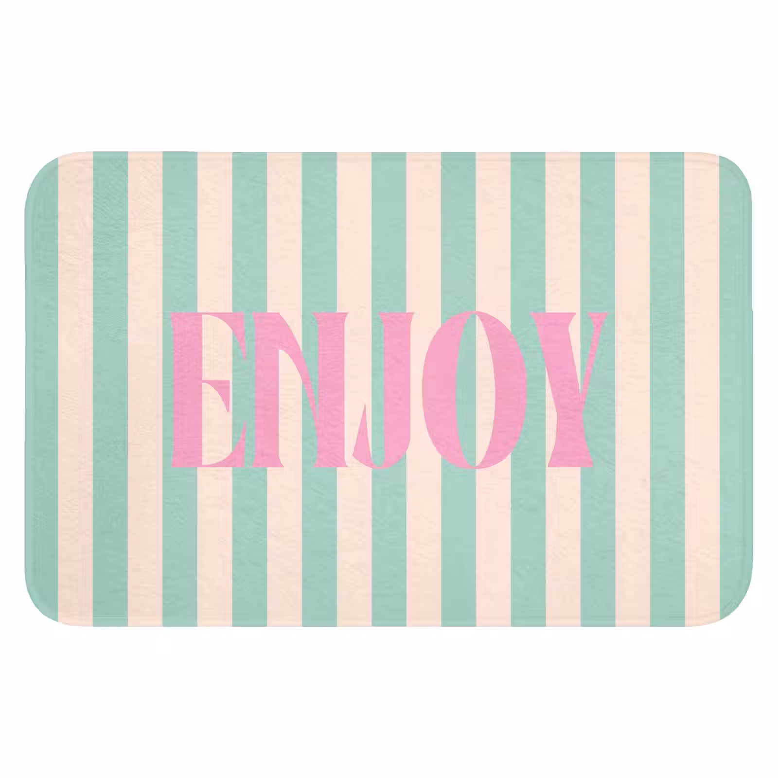 WC Mat - Roze - Groen - Strepen - Enjoy — 1