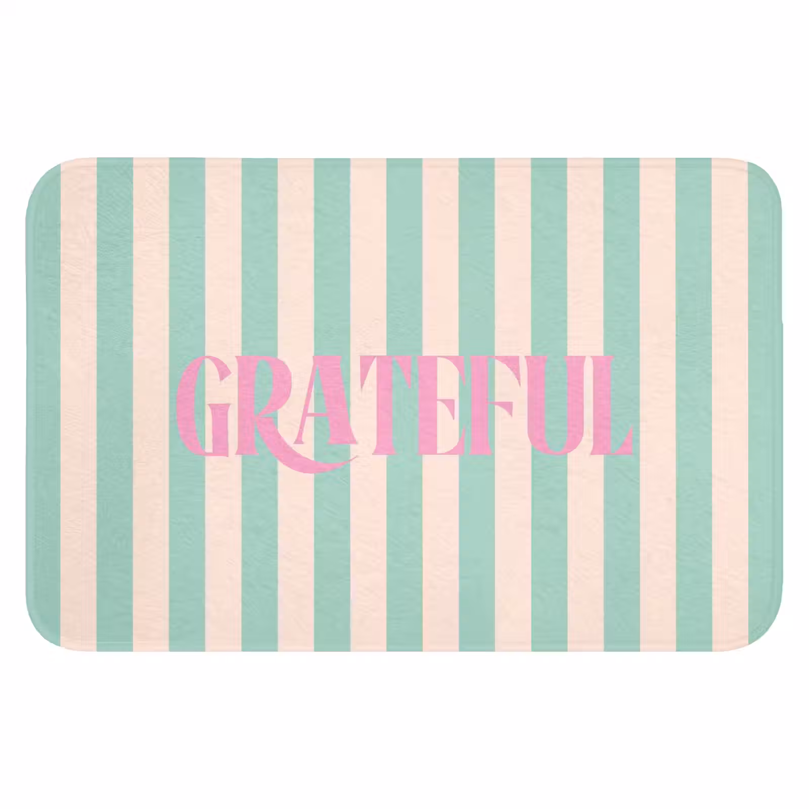 WC Mat - Roze - Groen - Strepen - Grateful — 1