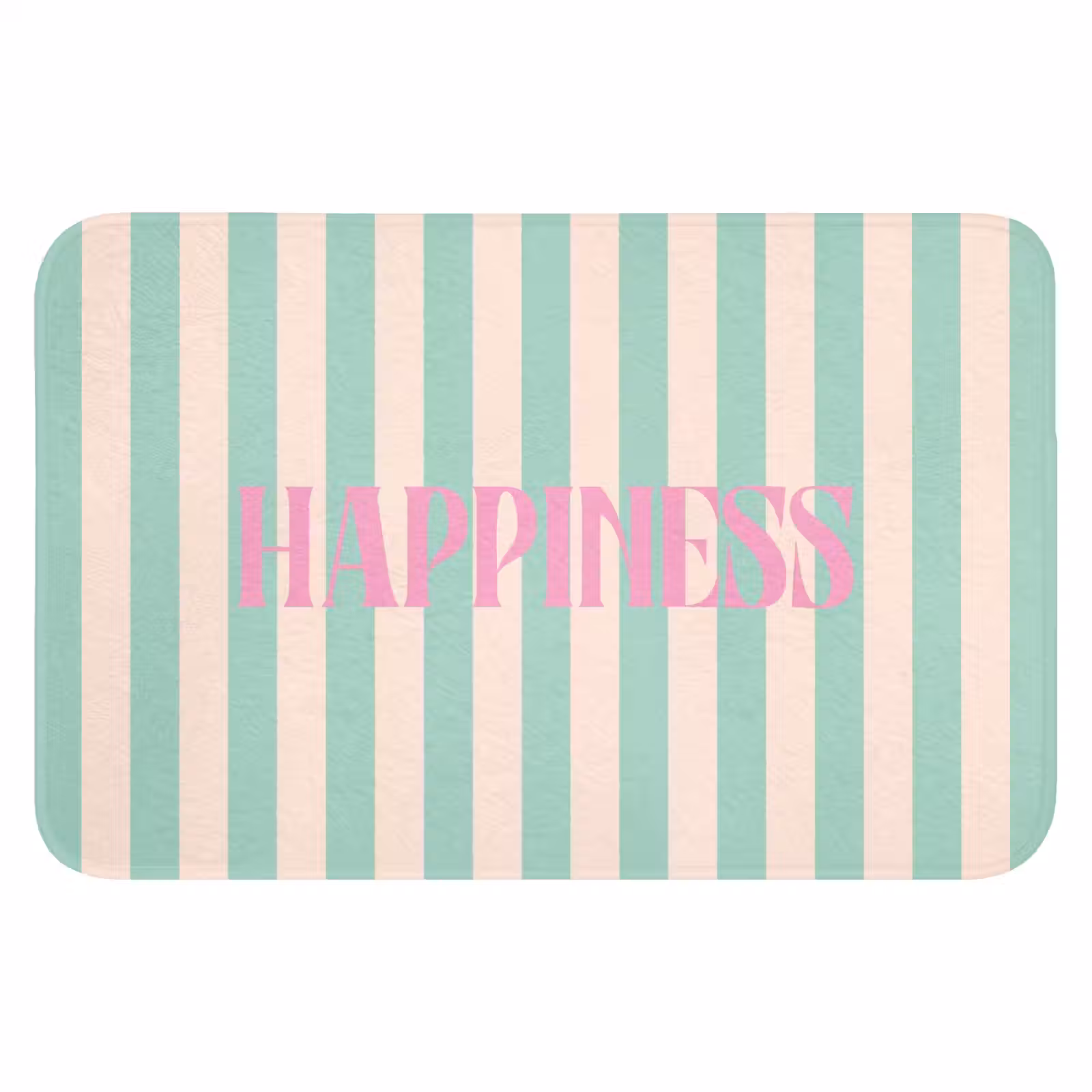 WC Mat - Roze - Groen - Strepen - Happiness — 1