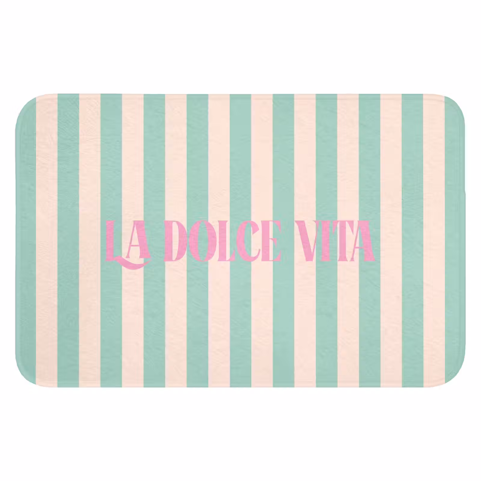 WC Mat - Roze - Groen - Strepen - La dolce vita — 1