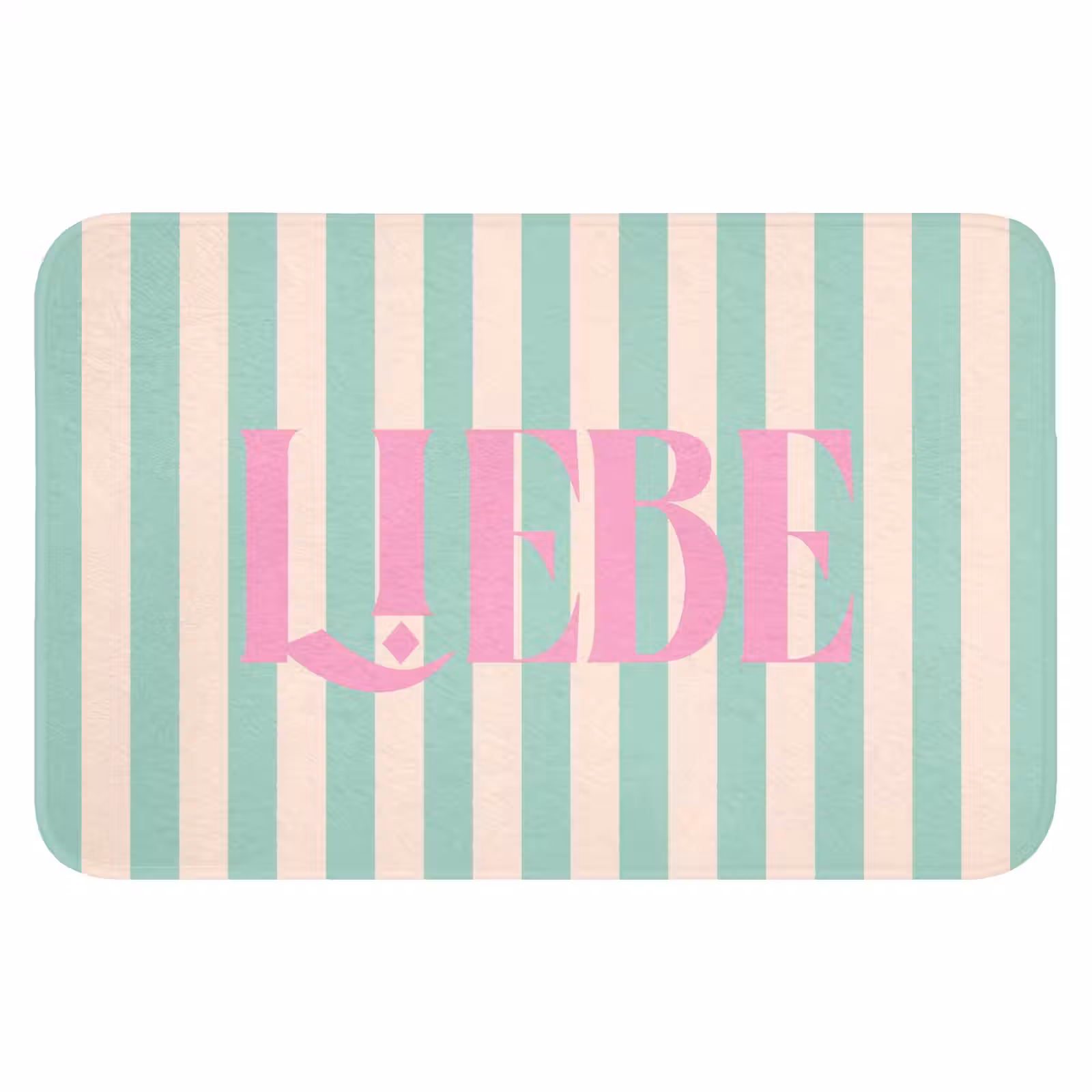 WC Mat - Roze - Groen - Strepen - Liebe — 1