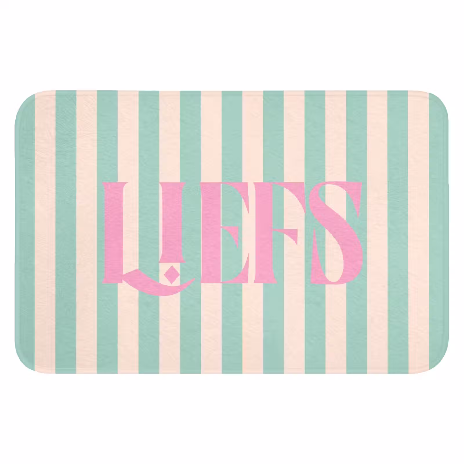 WC Mat - Roze - Groen - Strepen - Liefs — 1