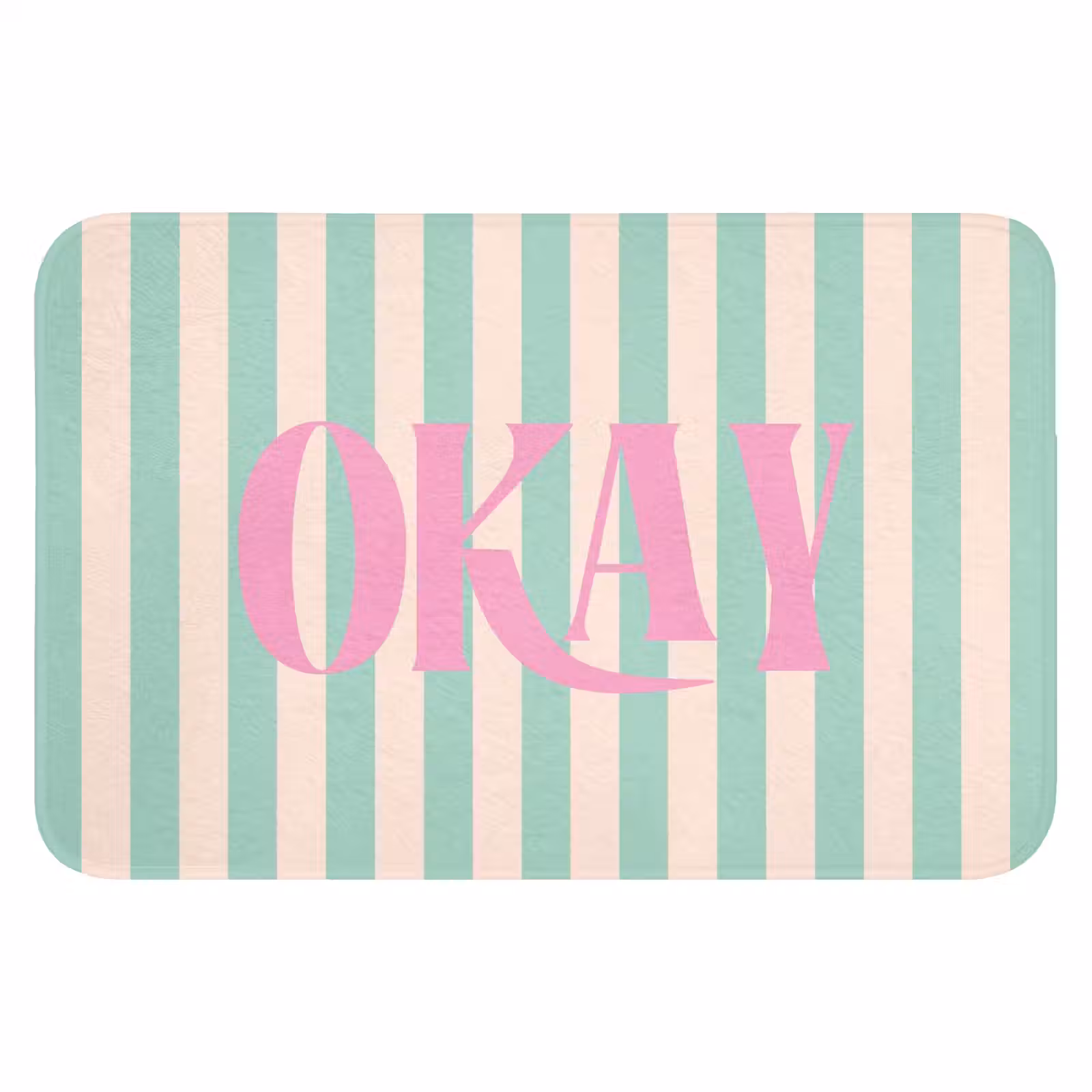 WC Mat - Roze - Groen - Strepen - Okay — 1