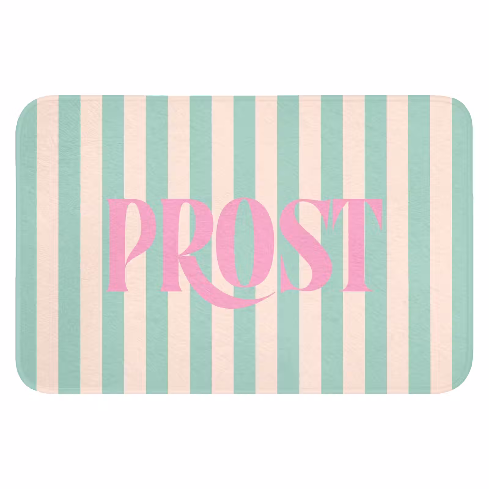 WC Mat - Roze - Groen - Strepen - Prost — 1