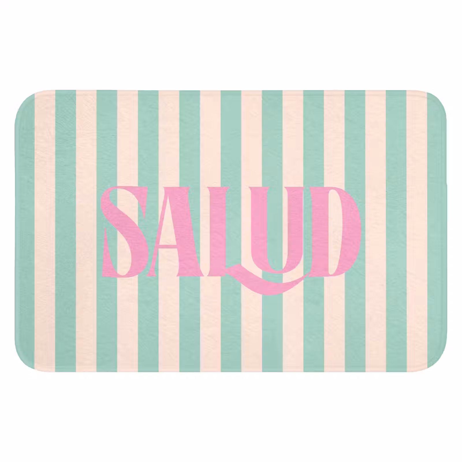 WC Mat - Roze - Groen - Strepen - Salud — 1