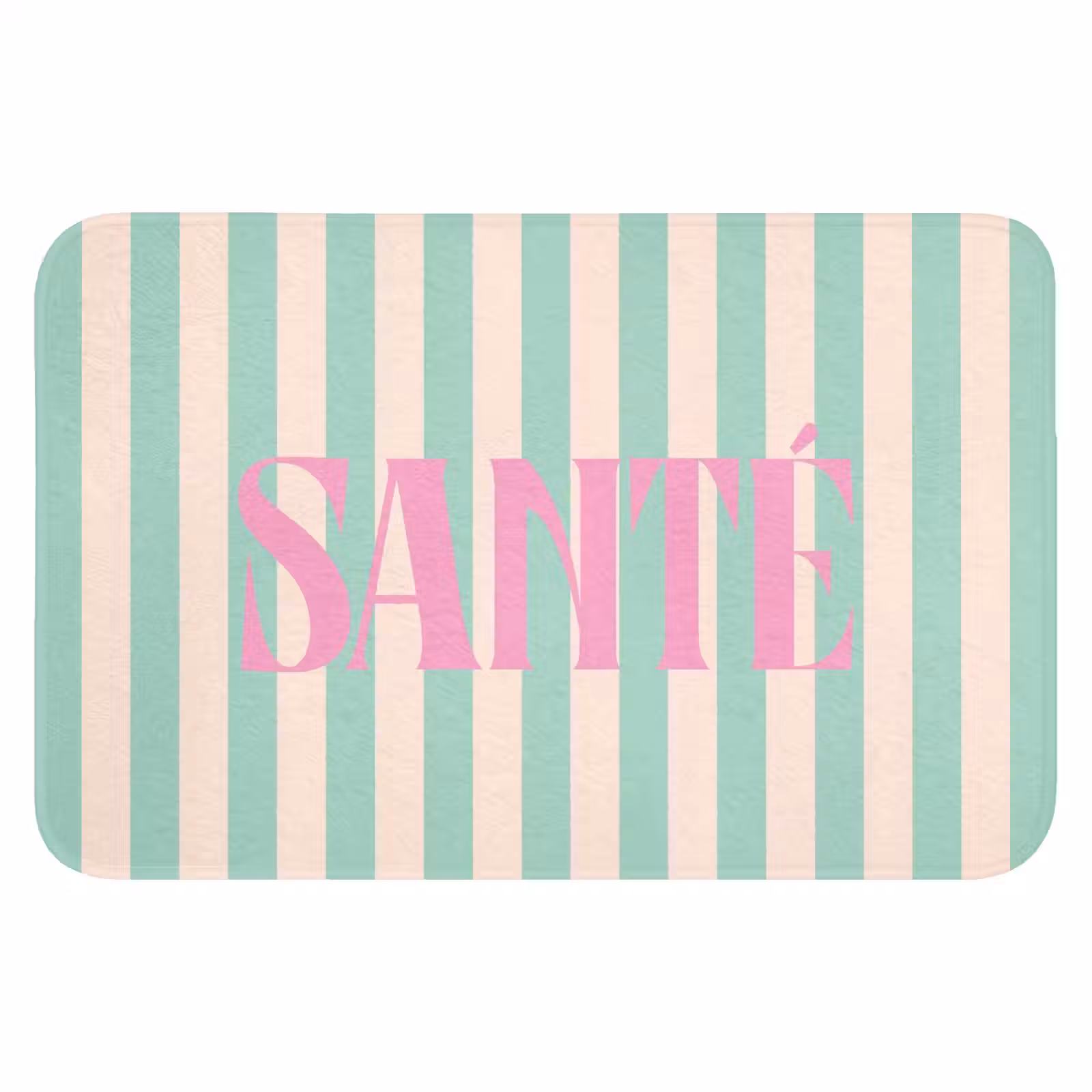 WC Mat - Roze - Groen - Strepen - Santé — 1