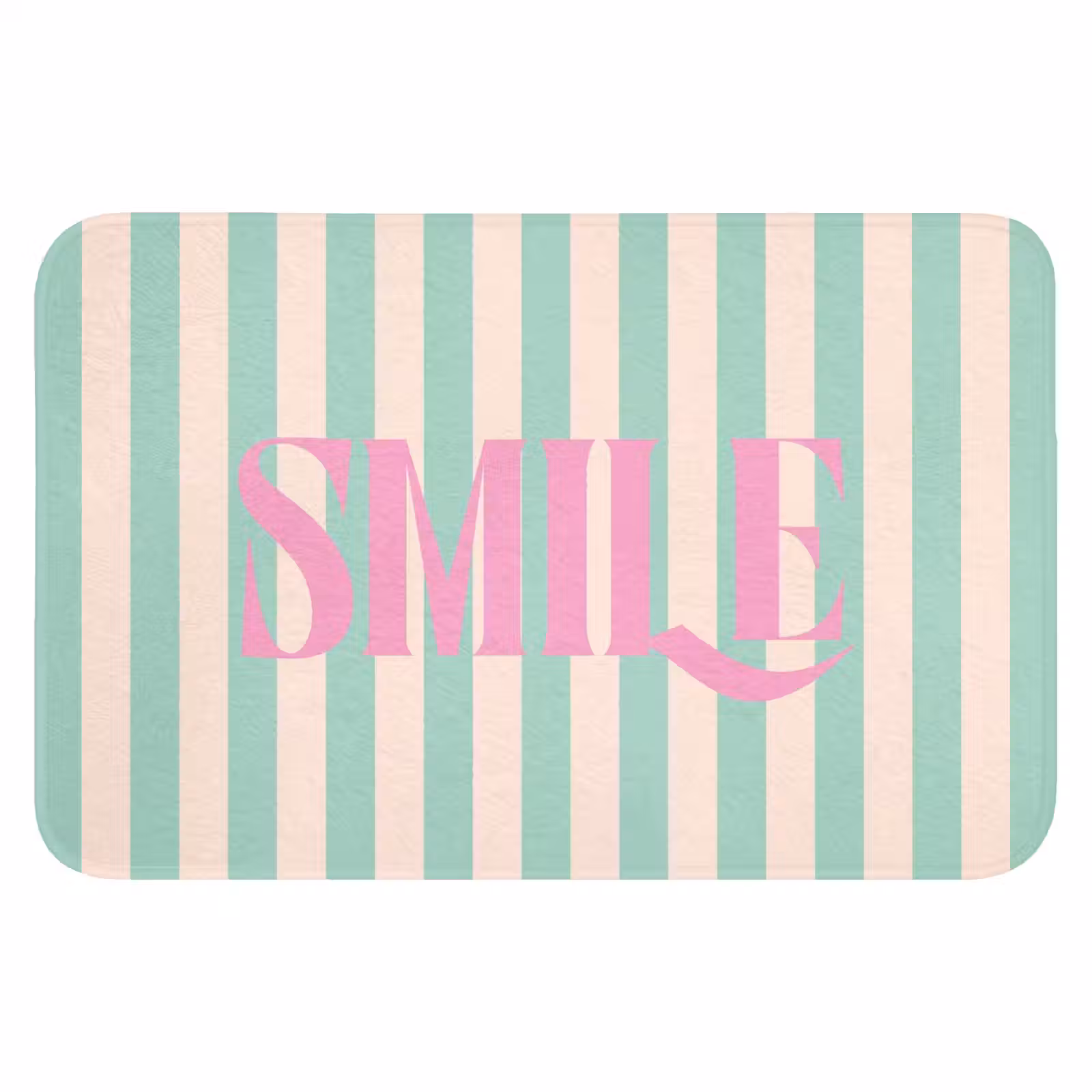 WC Mat - Roze - Groen - Strepen - Smile — 1